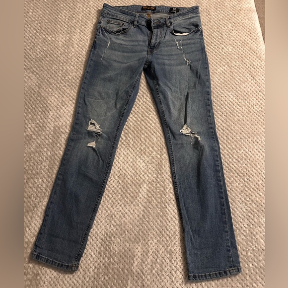 Ring of Fire Men’s Distressed Slim Blue Jeans – Waist 31, Length 30 - Picture 1 of 8